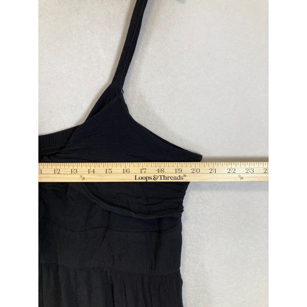 Boho City Chic Women XL/22 Black Tie Front Wide Leg Smocked Back Jumpsuit - Picture 6 of 12
